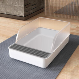 Living And Home Rimmed Cat Litter Box Kitten Loo Cat Litter Box With Scoop - thumbnail 2