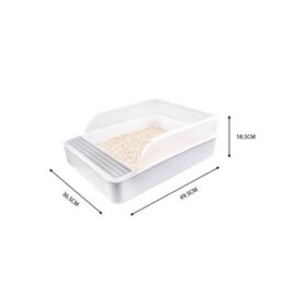 Living And Home Rimmed Cat Litter Box Kitten Loo Cat Litter Box With Scoop - thumbnail 6