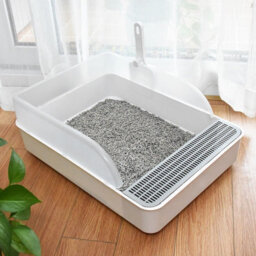 Living And Home Rimmed Cat Litter Box Kitten Loo Cat Litter Box With Scoop