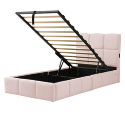 Modernluxe 3Ft Single Bed, 90X190 Cm, Ottoman Bed, Hydraulic Bed, With Upholstered Headboard, Velvet, Pink - thumbnail 8