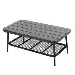 Fenchilin 4 Seater Garden Set With Double Sofa 2 Armchairs And Wood Storage Table Patio Lounge Set Grey - thumbnail 9