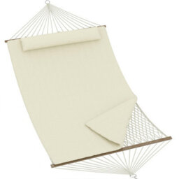 Garden Hammock Bed 350Cm With Wooden Spreader Bars Rope - thumbnail 8