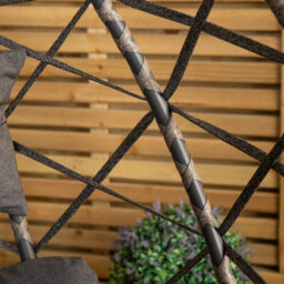 Samuel Alexander 2 Seater Hanging Garden Rattan Egg Chair With Steel Frame And Waterproof Cover In Grey - thumbnail 9