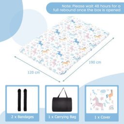 Costway Small Double Japanese Tatami Mat Floor Futon Mattress 190 X 120 X 10 Cm-Colorful - thumbnail 2