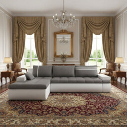 Oslo Convertible Living Room Corner Sofa Bed With Storage Hr Foam Wave Springs Chipboard 300X182X90Cm Grey And White Left - thumbnail 2