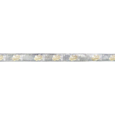 Unique Party Foil Teddy Bear Baby Shower Banner Grey/gold (One Size)