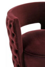 Orsina Red Wine Velvet Upholstered Round Chair, Accent Chair For Living Room, Accent Lounge Chair For Home, Office - thumbnail 6