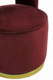 Orsina Red Wine Velvet Upholstered Round Chair, Accent Chair For Living Room, Accent Lounge Chair For Home, Office - thumbnail 7