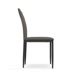 More4Homes Set Of 2 Monza Faux Leather Dining Chair Modern Padded Seat Metal Legs Kitchen (Grey) - thumbnail 4