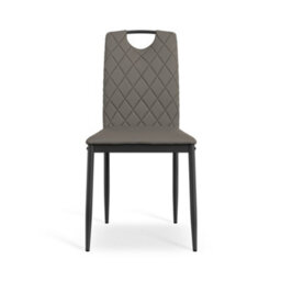 More4Homes Set Of 2 Monza Faux Leather Dining Chair Modern Padded Seat Metal Legs Kitchen (Grey) - thumbnail 3