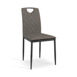 More4Homes Set Of 2 Monza Faux Leather Dining Chair Modern Padded Seat Metal Legs Kitchen (Grey) - thumbnail 2