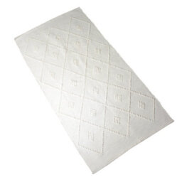 Proheeder Handmade Recycled Cotton Area Rug - White Diamond (140 X 70Cm) - thumbnail 1