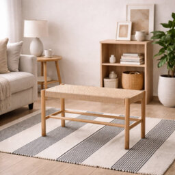 Wyld Haus Tilst Natural Woven Bench With Pine Legs