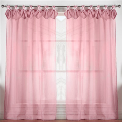 Luxury Living Linen Look Voile Tab Top Curtain Pair 147Cm X 229Cm Blush Pink - image 1