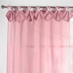 Luxury Living Linen Look Voile Tab Top Curtain Pair 147Cm X 229Cm Blush Pink - thumbnail 4