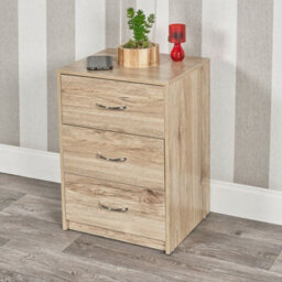 Urbn-Living Urbnliving Height 180Cm3 Piece Wooden Bedroom Set Oak Wardrobe Chest Cabinet Bedside Table Clothes Storage - thumbnail 7