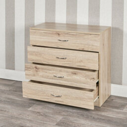 Urbn-Living Urbnliving Height 180Cm3 Piece Wooden Bedroom Set Oak Wardrobe Chest Cabinet Bedside Table Clothes Storage - thumbnail 6