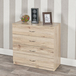 Urbn-Living Urbnliving Height 180Cm3 Piece Wooden Bedroom Set Oak Wardrobe Chest Cabinet Bedside Table Clothes Storage - thumbnail 5