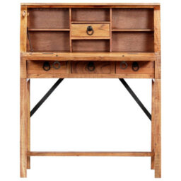 Vidaxl Writing Desk 90X40X107Cm Solid Acacia Wood Writing Desks - thumbnail 3