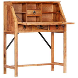 Vidaxl Writing Desk 90X40X107Cm Solid Acacia Wood Writing Desks - thumbnail 2