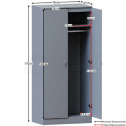 Modern Grey Bedroom Furniture Set (Bedside, Chest Of Drawers, Wardrobe) - thumbnail 2