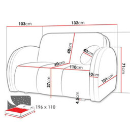 Viva Comfy Ii Living Room Sofa Bed With Storage Chipboard Frame Foam Mattress Metal Legs 132X103X85Cm Grey - thumbnail 7