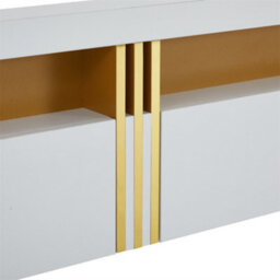 Abrihome Luxury Tv Stand With Faux Marble Top, And 3 Drawers For Televisions Up To 89'', White - thumbnail 6