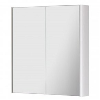 Clifton 2-Door Mirror Bathroom Cabinet 600mm H X 500mm W - Gloss White - (Arch) - image 1