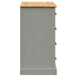 Berkfield Sideboard With Drawers Vigo 113X40X75 Cm Grey Solid Wood Pine - thumbnail 6