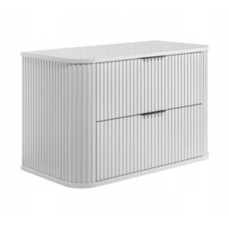 Heze Furniture Elegance Glamour Style 2 Bathroom Cabinets Set 80Cm Vanity Unit & Tall Cabinet In White - thumbnail 3