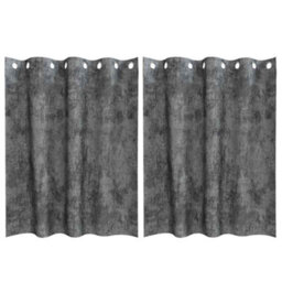 Berkfield Classic Curtain With Curtains 2 Pcs Grey 140 X 140 Cm Velvet