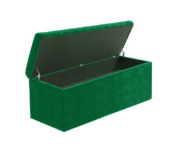 120Cm Large Plain Safar Storage Ottoman Box, Forest Green Plush Velvet Upholstered Deep Storage Ottoman End Of Bed Bench - thumbnail 5