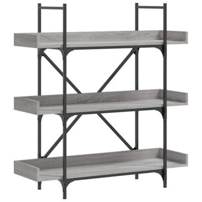 Berkfield Industrial Bookcase 3-Tier Grey Sonoma 100X33X108.5 Cm Engineered Wood - image 1