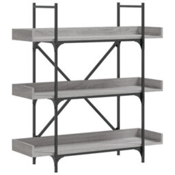 Berkfield Industrial Bookcase 3-Tier Grey Sonoma 100X33X108.5 Cm Engineered Wood - thumbnail 1