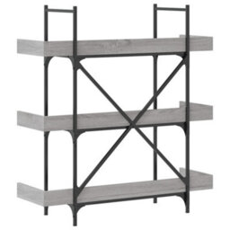 Berkfield Industrial Bookcase 3-Tier Grey Sonoma 100X33X108.5 Cm Engineered Wood - thumbnail 6