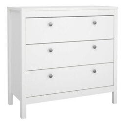 Wyld Haus Gossmere White Wooden 3-Drawer Chest With Plastic Handles - thumbnail 2