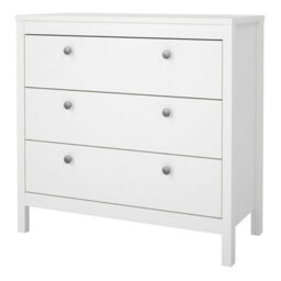Wyld Haus Gossmere White Wooden 3-Drawer Chest With Plastic Handles - thumbnail 3
