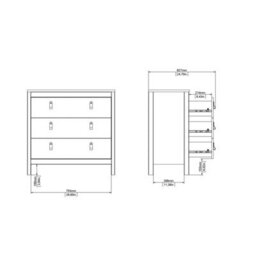 Wyld Haus Gossmere White Wooden 3-Drawer Chest With Plastic Handles - thumbnail 9