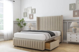 "Sloomy Marlborough Almond Coniston Divan Bed Set No Drawers - 54"" Wingback & 12"" Footboard 4'6 Double" - thumbnail 3
