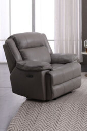 Loft Home Rowan Grey Leather Manual Recliner Armchair - thumbnail 3