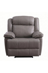 Loft Home Rowan Grey Leather Manual Recliner Armchair - thumbnail 2