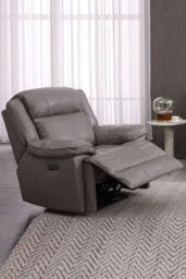 Loft Home Rowan Grey Leather Manual Recliner Armchair - thumbnail 6