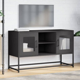 Berkfield Industrial Tv Cabinet Black 100.5X39X60.5 Cm Steel - thumbnail 4