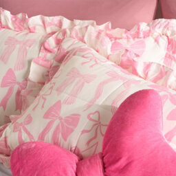 Ohs Bows Frill Edge Coverless 7.5 Tog Duvet Set With Pillowcase - Pink - thumbnail 4