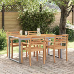Berkfield Garden Dining Table Grey 160 X 80 X 75 Cm - thumbnail 4