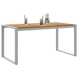 Berkfield Garden Dining Table Grey 160 X 80 X 75 Cm - thumbnail 3