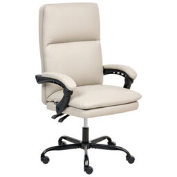 Beliani Executive Chair Serene Faux Leather Light Beige - thumbnail 1
