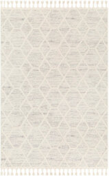 Livabliss Nora-Geometric Grey Ivory Brown High Pile Fringe Living Dining Bedroom Rug 160 X 213 Cm Easy Care, Non Shedding - thumbnail 1