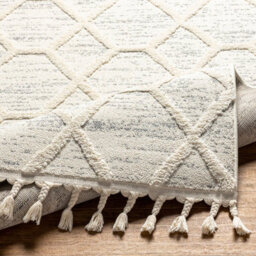 Livabliss Nora-Geometric Grey Ivory Brown High Pile Fringe Living Dining Bedroom Rug 160 X 213 Cm Easy Care, Non Shedding - thumbnail 4