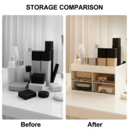 Makeup Storage Box With 4 Drawers And 4 Compartments Desk - thumbnail 4